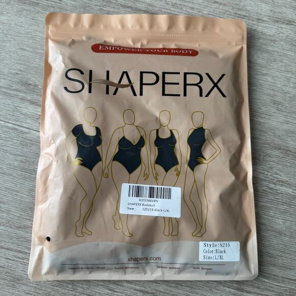 Shaperx Bodysuit for Women Tummy Control Shapewear Slimming Black L/XL NEW - Picture 1 of 3